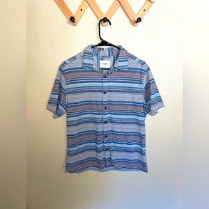 Goodfellow & Co Linen Blend Striped Button Down - Medium